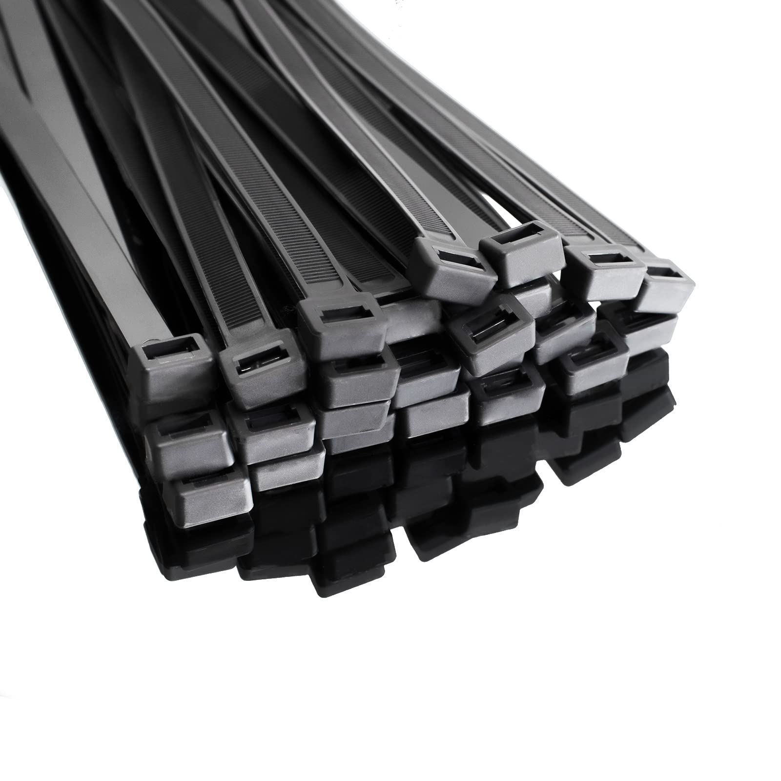 SWEED 250 Pack of Heavy Duty Long Black Cable Ties - 600mm with 90kg Tensile Strength Zip Ties, UV Resistant for Industrial, Domestic, Garage and Garden Use