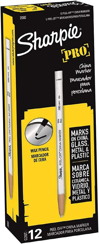 Sharpie Peel Off China Marker, White, 12 Piece : China Pencil : Office Products