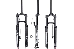 BOLANY 27.5/29inch MTB Air Fork 140mm Travel Bike Suspension Fork 34mm Stanchions Bike Front Fork with Damping Rebound Adjustment 28.6mm Threadless Steerer