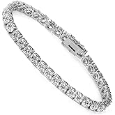 MDFUN Tennis Bracelet for Women 3mm Cubic Zirconia 18K White Gold/Yellow Gold Plated