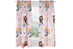 Franco DreamWorks Gabby's Dollhouse Kids Room Window Curtains Drapes Set, 82 in x 63 in, (Official Gabby's Dollhouse Product)