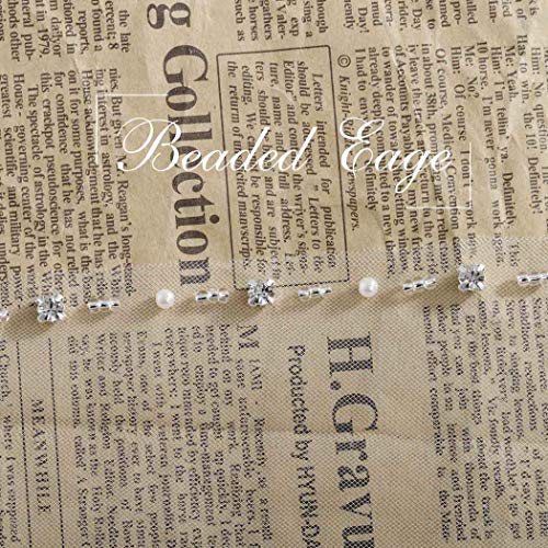 Barogirl Wedding Veil White with Rhinestones 1 Tier Beaded Edge Bridal Veil Fingertip Length with Comb for Brides