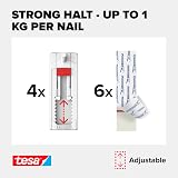 tesa Powerstrips Adhesive Hooks for Wallpaper & Plaster 1kg - 4 Pack White view 3