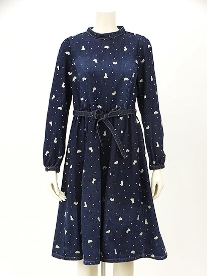 Amazon Co Jp フランシュリッペ Franche Lippee うさぎシルエットひざ下ワンピース 服 ファッション小物