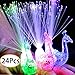 24Pcs LED Light Up Rings Novelty Party Favors Peacock Glow Finger Toy Bumpy Rings Bulk For Birthday, Bachelorette, Concert Shows and Gifts
