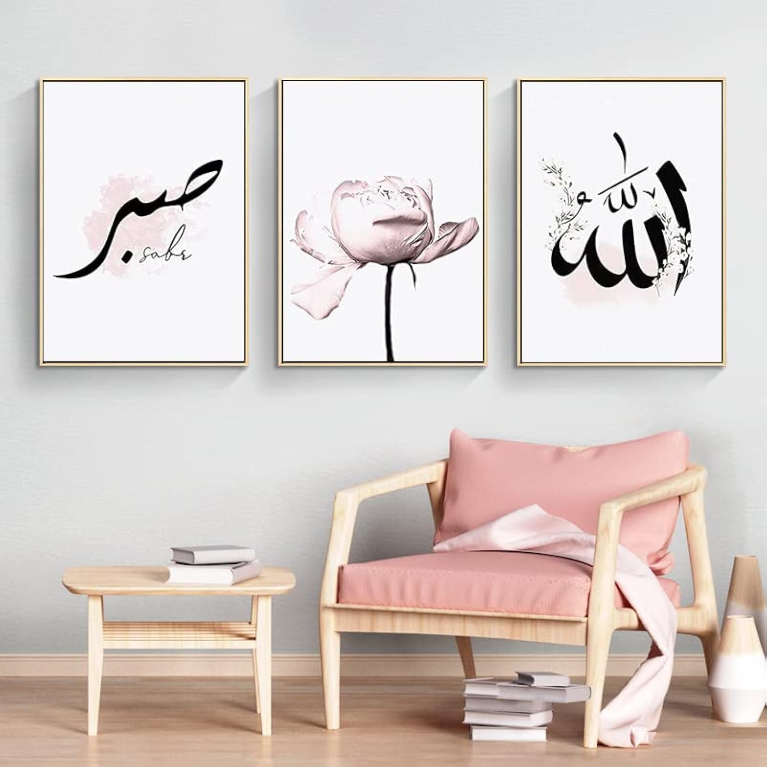 LPFNSF Islamic Arabic Calligraphy Pictures, Islamic Allah Quotes Art Decorative Paintings, Living Room, Bedroom, Dining Room Printed Decorative Posters, Frameless (Style 5, 50x70cm*3)
