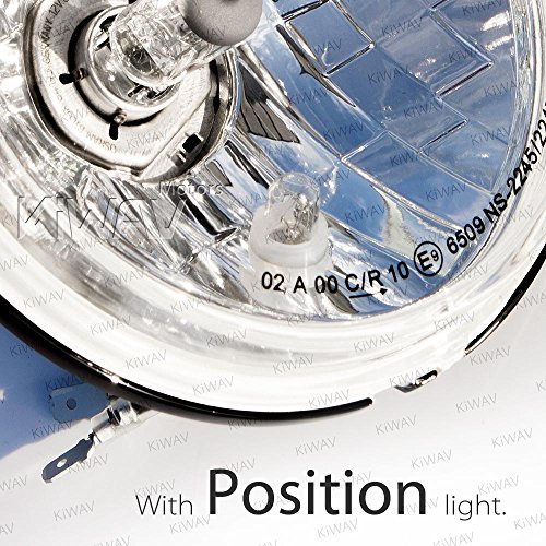5-3/4 inch H4 60/55W ECE Right Hand Drive Headlight Lens Unit Scrambler Style for Custom Bikes