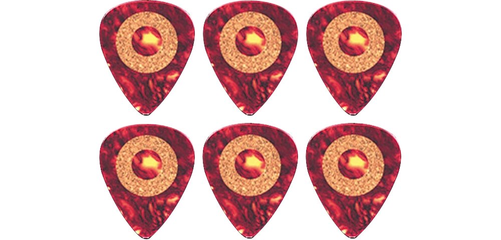 Plectrum Cork Grip with cork ring, standard 351 shape 0,80 mm, tortoise, 6 pcs.