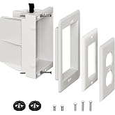 DVFR1W-1 Recessed Outlet Box, Recessed Electrical Box for Wall Mount TV, Outlet Mounting Box for New Construction&amp;Retrofit Projects, Wall Outlet Box with Duplex &amp; Decorator Style Covers,1-Gang