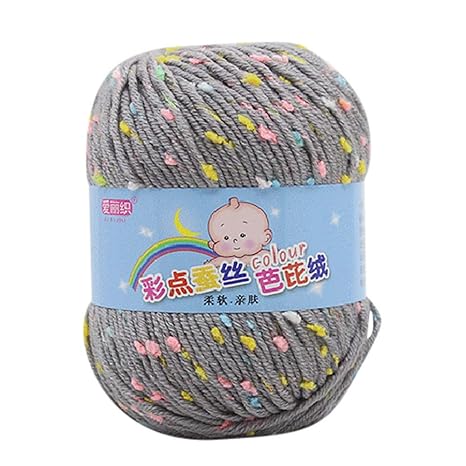 Oyedens 50g Hand Stricken Knicker Garn häkeln weiche Schal Pullover Hut Garn Strickwolle Strickgarn, 65% Seide Wolle + 35% Ba