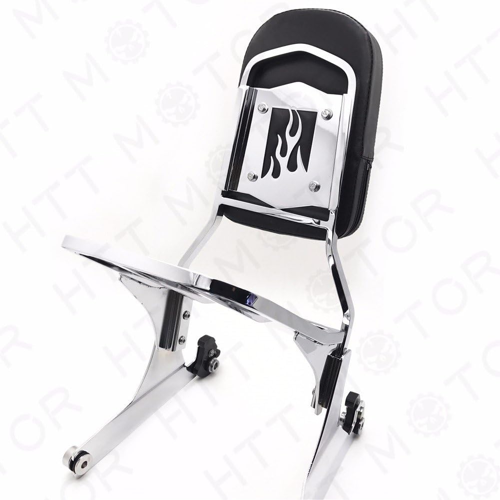HTTMT MT501-006F+502-012-CD Sissy Bar Backrest & Luggage Rack, Compatible with HD Softail FLSTN Models