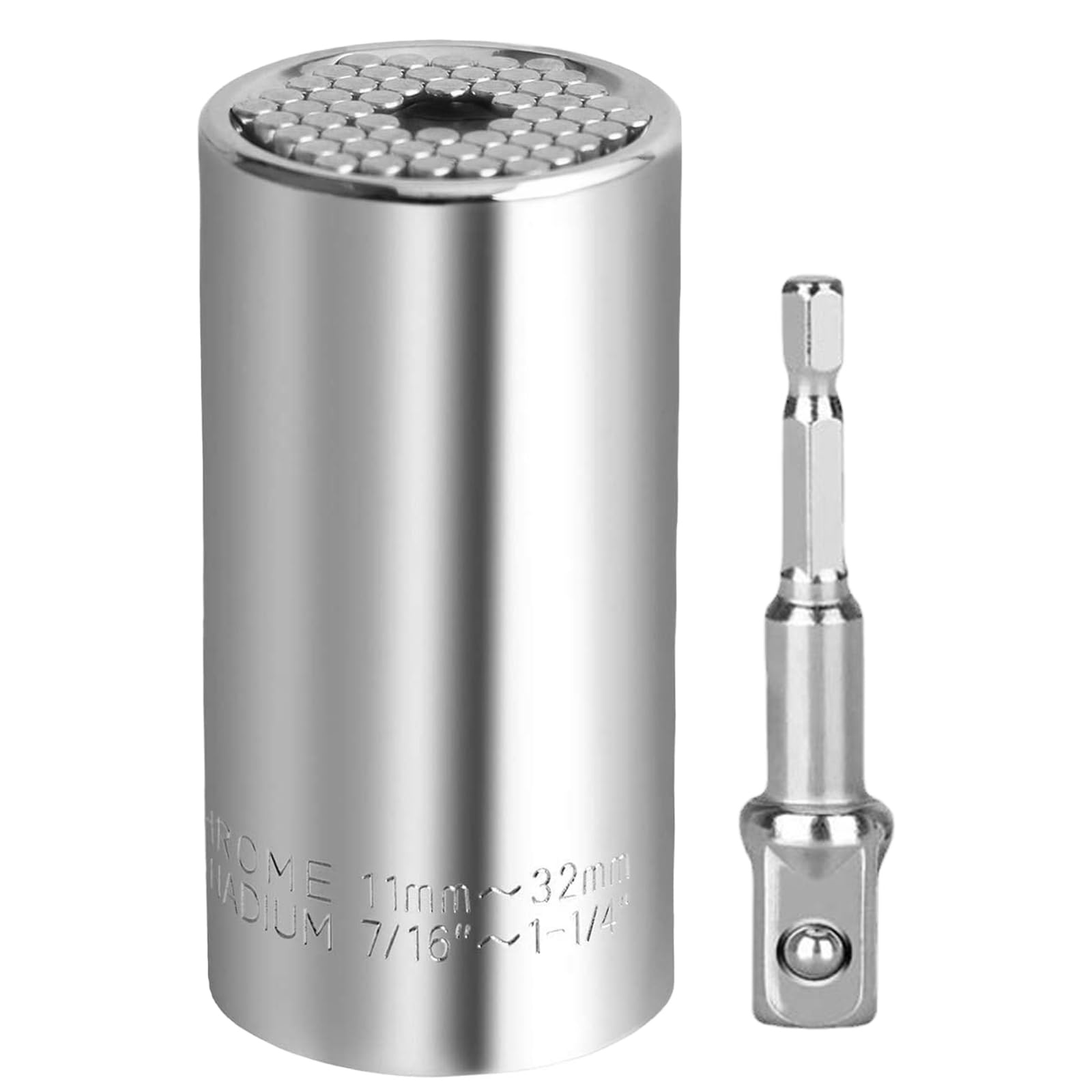 Lpluziyyds Universal Socket Set, Multi-Function Universal Socket Tool with Drill Adapter Unscrew Any Bolt Gifts for Dad, Husband, Boyfriend, Fathers' Day Present