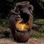 Old Fashion Pot Outdoor Fountain with LED Light