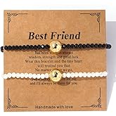 SHINUS BOHO Gold Statement String Beaded Strand Matching Forever Couple Bracelets for Women,Stackable Permanent Boho Beads Friendship Long distance Touch Jewelry Gift for Him Valentines Day