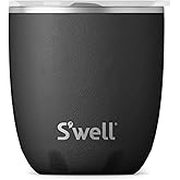 S'well Stainless Steel Tumbler with Slide-Open Lid, 10oz, Onyx, Triple Layered Vacuum Insulated Containers Keeps Drinks Colder and Hotter for Longer, BPA Free