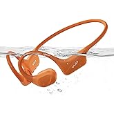 VLOP Bone Conduction Swimming Headphones IP68 Waterproof, Open-Ear MP3 Headphones with 32GB Memory, Bluetooth 6.0 Wireless Sport Headset for Swimming, Running & Cycling, 8H Playtime(Orange, Standard)