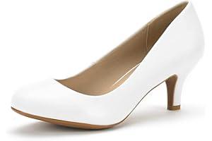 DREAM PAIRS Women's Luvly Bridal Wedding Party Low Heel Pump Shoes