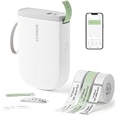 NIIMBOT D11 Label Maker Kit with Tape, 300DPI Potable Label Printer, White | Bluetooth Label Sticker Maker, Come with 3 Roll Tapes for Organizing Home Office School, Easy setup