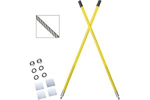 SUONE 24''Yellow Snow Plow Blade Markers Guides Kit Vertical Stud Mount Striking Never Break Fit for Blizzard Boss SNO-Way Western Snowplows & Many More Pickup Truck SUV UTV ATV