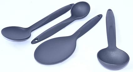 Tupperware Stir N Serve Handy Serving Spoons, Black, Set of 4
