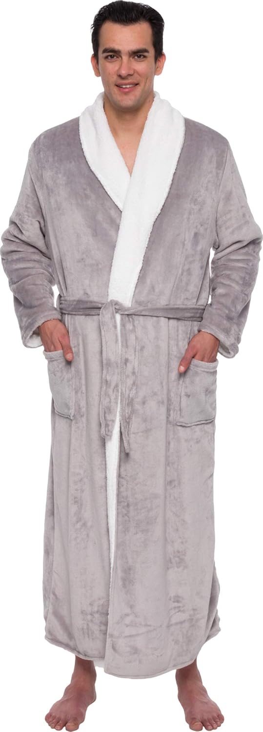 men's sherpa bathrobe