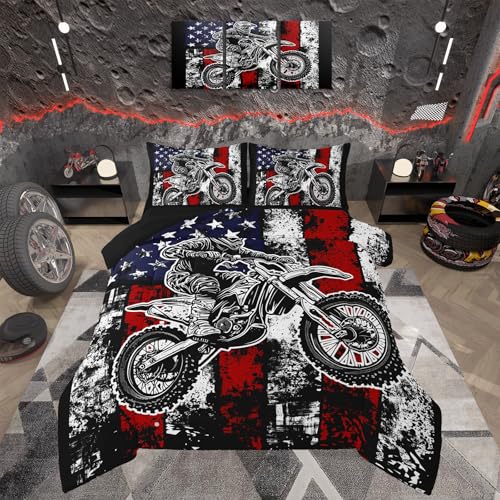 Feelyou Dirt Bike Comforter Set Queen