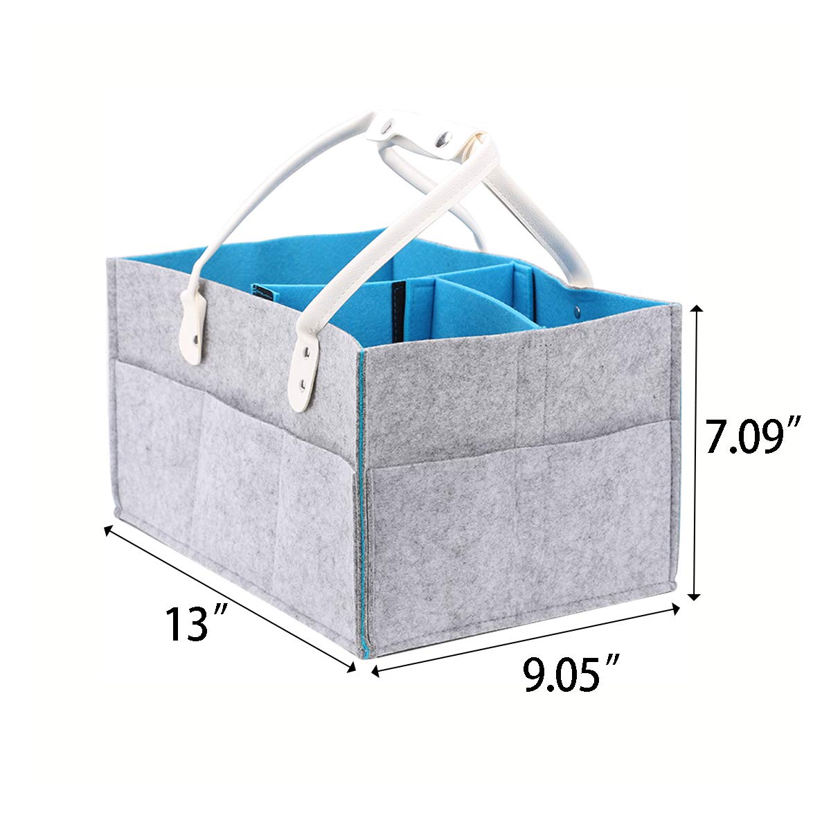 SbuyCoo Baby Diaper Caddy Organizer, Nursery Diaper Storage Bin, Wipes, and Toys, Newborn Registry Must Have, Large Portable Bin for Nursery Room