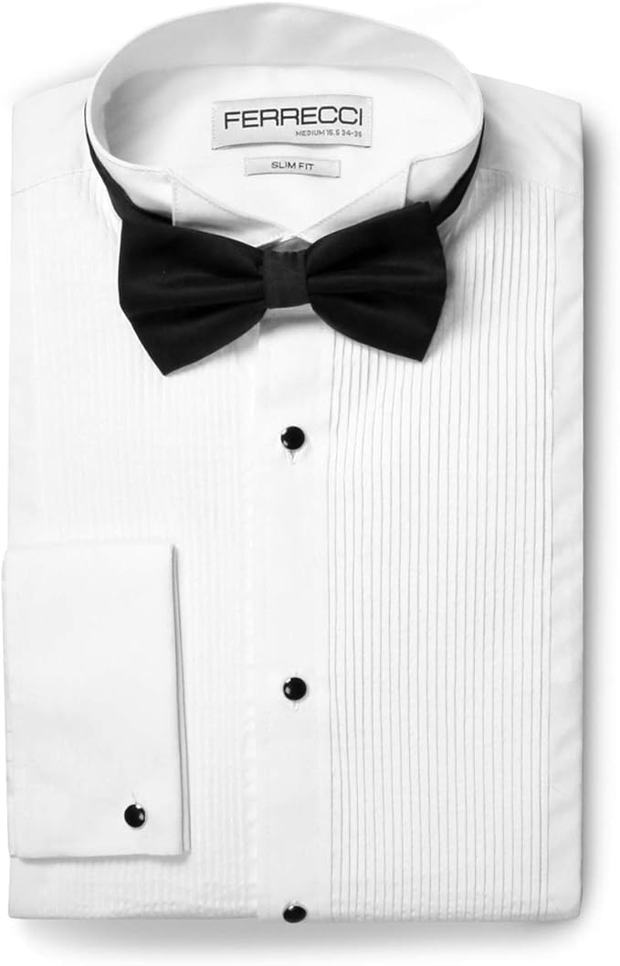 slim fit wing collar dress shirt