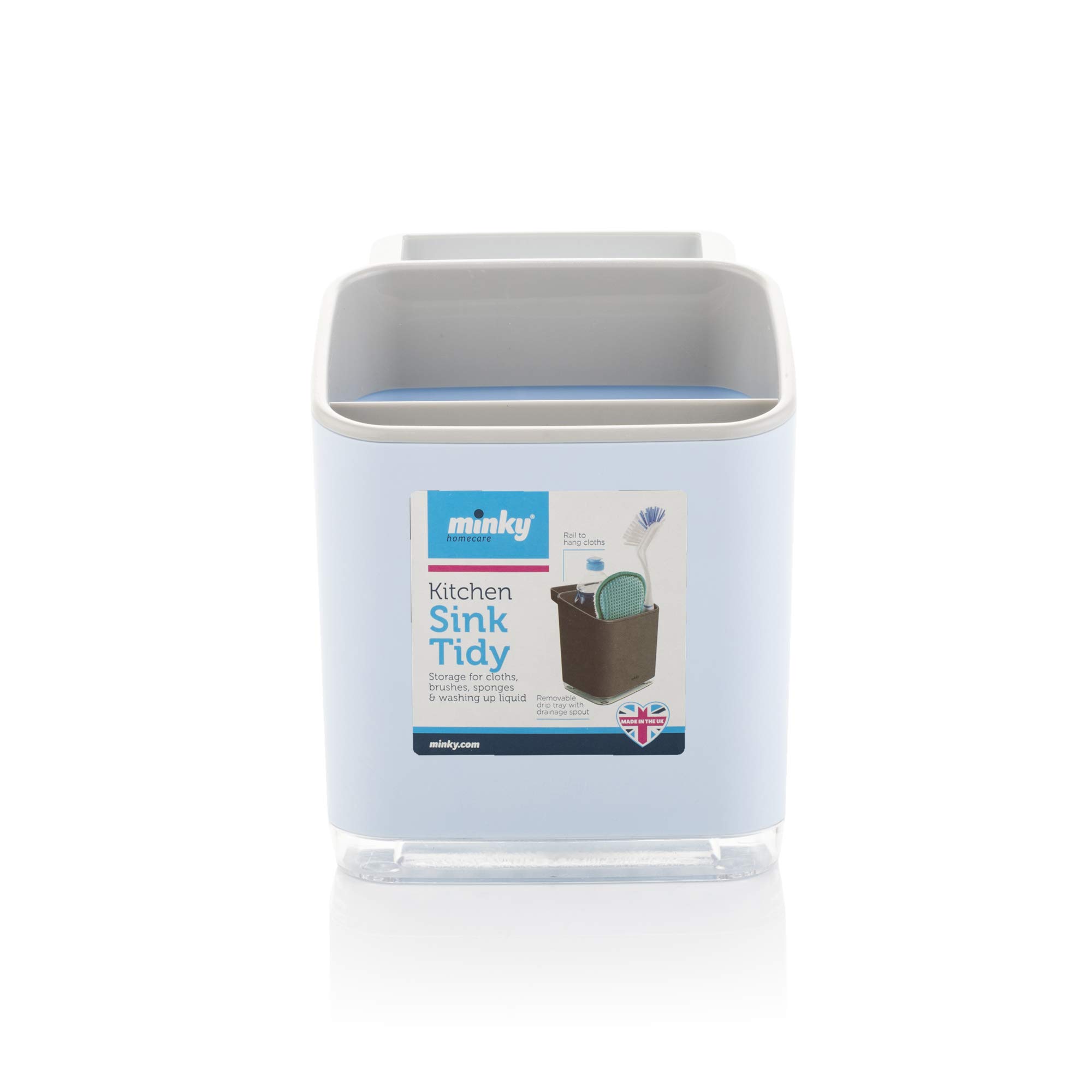 Minky Kitchen Sink Tidy | Sink Caddy With Removable Drip | Kitchen Sink Organiser With Dishcloth Holder Rack | Kitchen Storage Accessories | Sponge Holder For Kitchen Sink | Colour - Blue