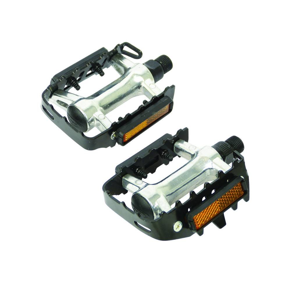 Dresco 5250800 Set Pedals MTB Metal, Chrome/Black