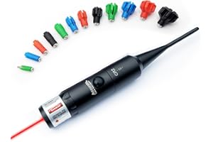 Bayattoo Universal Laser Bore Sight Kit for .177 to 12ga Multiple Caliber, Barrel Laser Boresighter with Press Switch for Rifles and Handgun Hunting Scopes with 2 Batteries