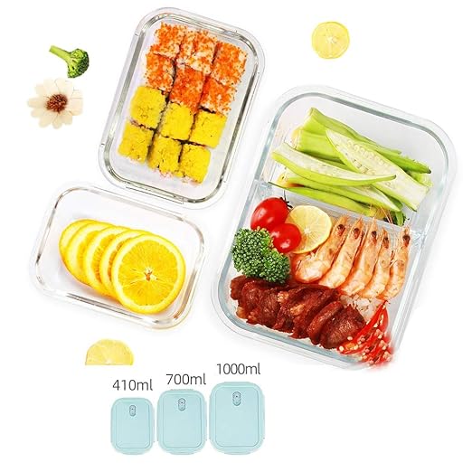 Partición Bento Lunch Box Set de 3 Piezas Separador de envases de ...