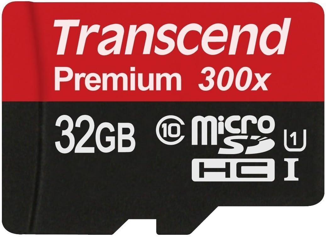 Transcend 32GB MicroSDHC Class10 UHS-1 Memory Card with Adapter 45 MB/s (TS32GUSDU1E)