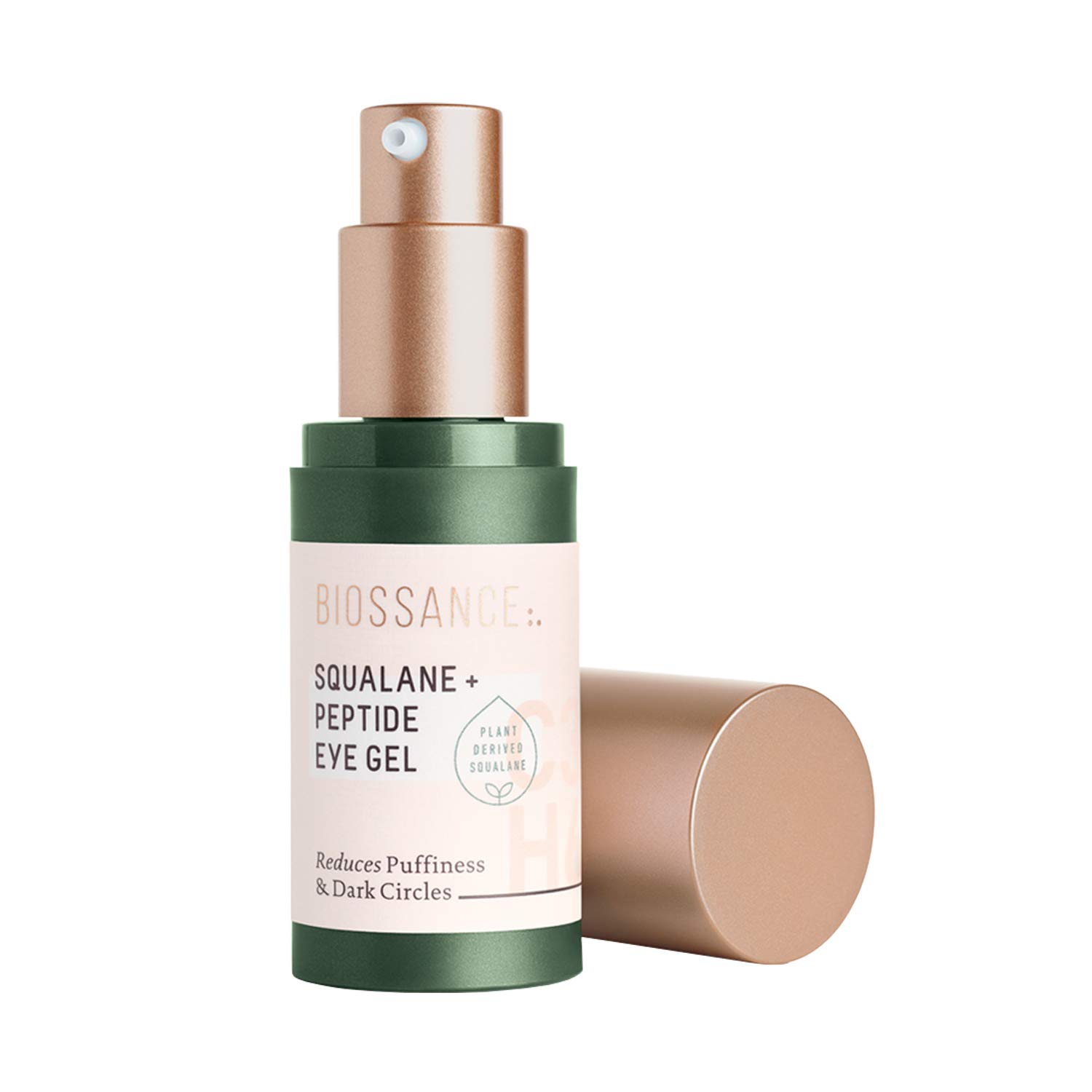 Biossance Squalane + Peptide Eye Gel - Ultra-Hydrating Eye Gel for Puffiness + Dark Circles - No Parabens + Fragrance-Free (15ml): Beauty