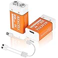 Amazon.com: REACELL USB C Charging 9V Rechargeable Batteries, 650mAh 9 ...