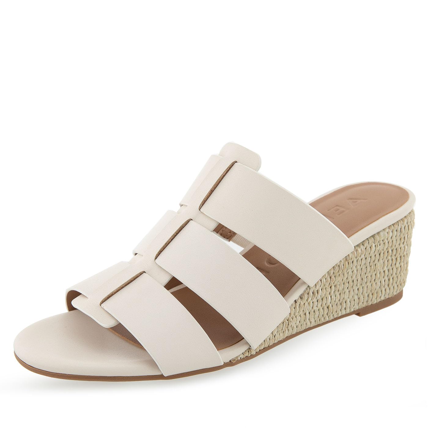 Aerosoles Women’s Wilma Wedge Sandal, Eggnog PU Leather, 5.5