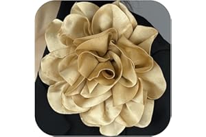 TITAYEN Dainty Satin Fabric Rose Flower Brooches Elegant Camellia Flower Large Brooch Lapel Pins Wedding Party Dance Banquet for Women Dress Suit Ceremony Clothes Accessories Jewelry 20cm/7.87IN