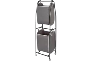 Neatfreak - 2 Tier Laundry Sorter - Laundry Hamper With Wheels & 2 x Laundry Basket Tote Bags For Dirty Clothes, Towels, Blankets, Bathroom Storage & Laundry Room Organization