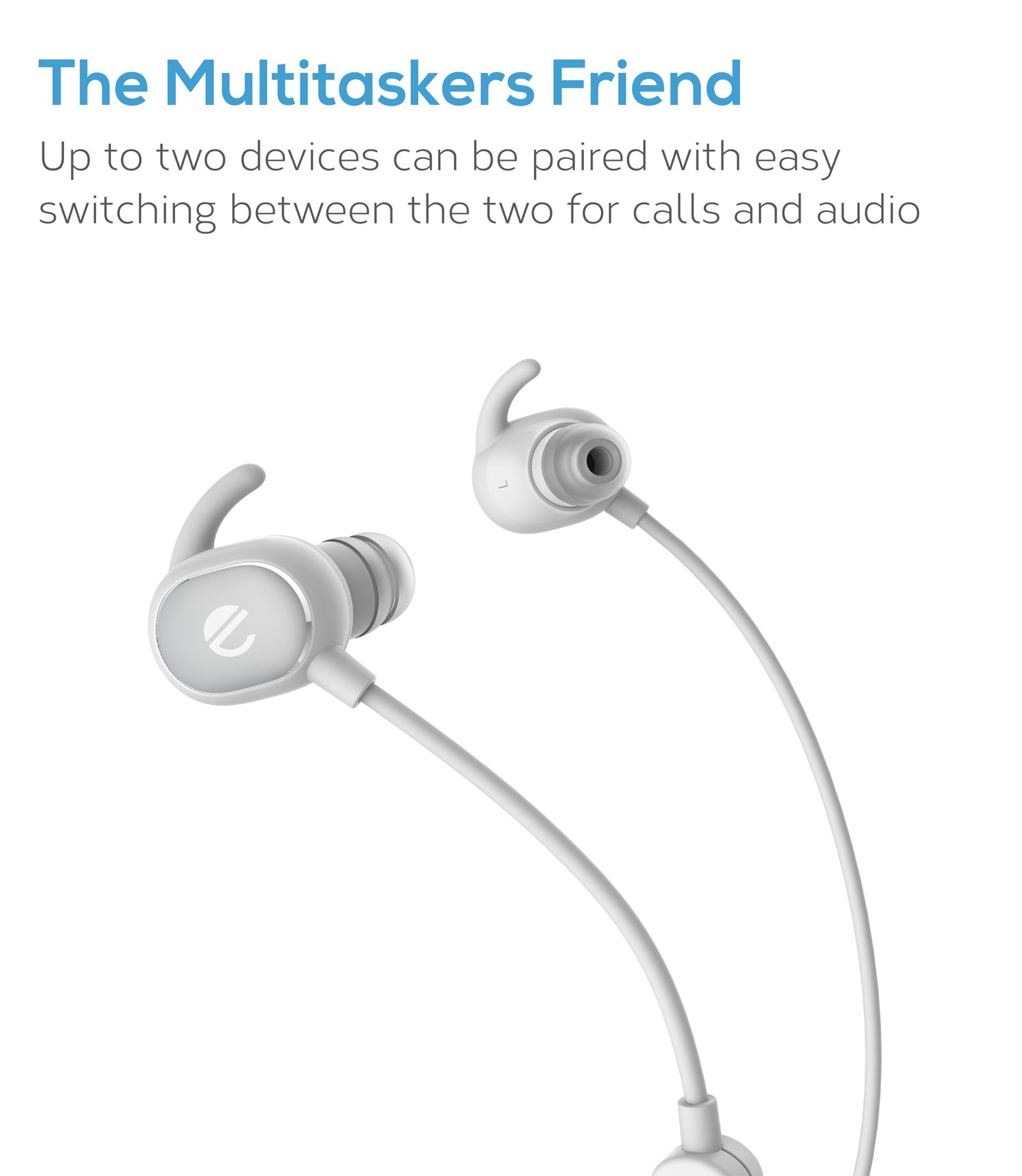 eeco Bluetooth Earphones Wireless Sport with Mic Earbuds Headphones Bluetooth 4.1 Lightweight Sport Hi-Fi Stereo in Ear APTX Stereo Sweatproof for Iphone, Tablets, Laptops, and other Smartphones