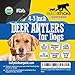 Bullysticks Organic Deer Antler (4-5 inch 1 pound)-Elk Antlers Dog Chews-Healthy Treats for Dogs-All Natural Gluten Free Dog Chew Toys-Safe, Hypoallergenic, Chemical Free-!