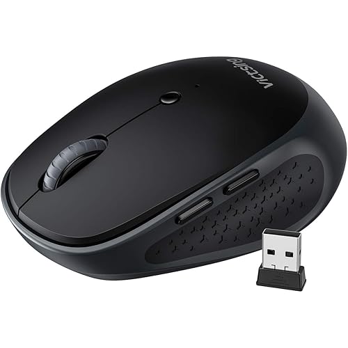 VicTsing Wireless Mouse, 2.4G Ergonomic Mouse for Adult and Kids, 5 Adjustable DPI Ergonomic Mouse for Chromebook, Notebook, PC, Laptop, Computer, Desktop – Black