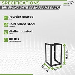 NavePoint 18U Server Rack with Swing Gate - 18U