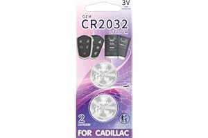 BBXSA CR2032 Key Fob Replacement Batteries for Cadillac (ATS CT6 CTS DTS ELR Escalade SRX STS XTS) Smart Remote Key fob Battery (Pack of 2)(Check Fitment Guide)