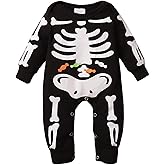 SAYOO Baby Halloween Skeleton Footies Rompers Pumpkin Skull Skeleton Bodysuit Jumpsuit Newborn Boy Girl Halloween Playsuit