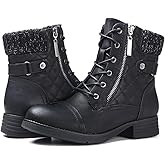 STQ Women's Combat Boots Lace up Ankle Booties