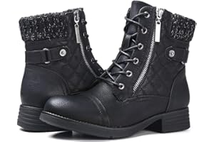 STQ Women's Combat Boots Lace up Ankle Booties