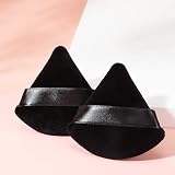 Patelai 2 Pcs Triangle Powder Puff Sponges with Strap Black view 6