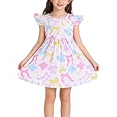 Toddler Girl Dress Horse Print Ruffle Bottom Casual Dress Summer Clothes 1-8Y