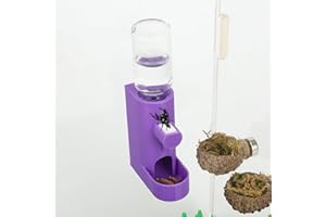 Daerky Small Animal Water Feeder, Magnetic Hanging Feeder & Hidden Cave - Accessories for Jumping Spiders, Wolf Spiders, Mantises, Arboreal Animals & Other Small Creatures - 5ML Capacity (Purple)