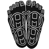 Mato & Hash 5-Toe Exercise Barefoot Feel Yoga Socks With Full Grip